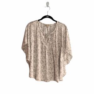Lucky Brand Floral Oversized Butterfly Sleeve Top Size XSmall